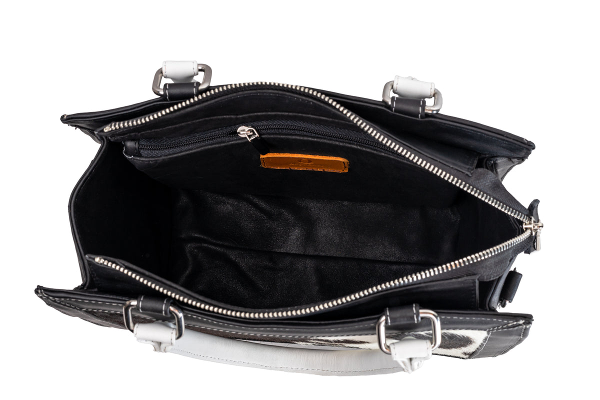 Quintana Cowhide Leather Handbag, view 4