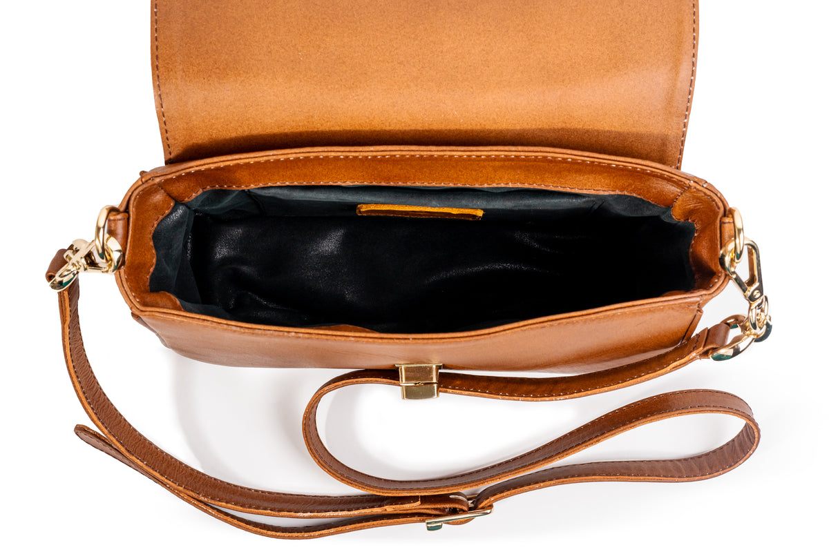 Quintana Python-Flap Leather Crossbody Bag, view 4
