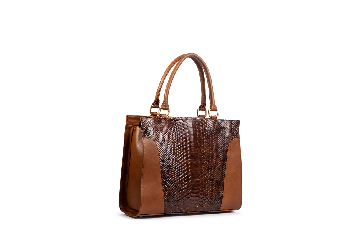Quintana Python Leather Handbag